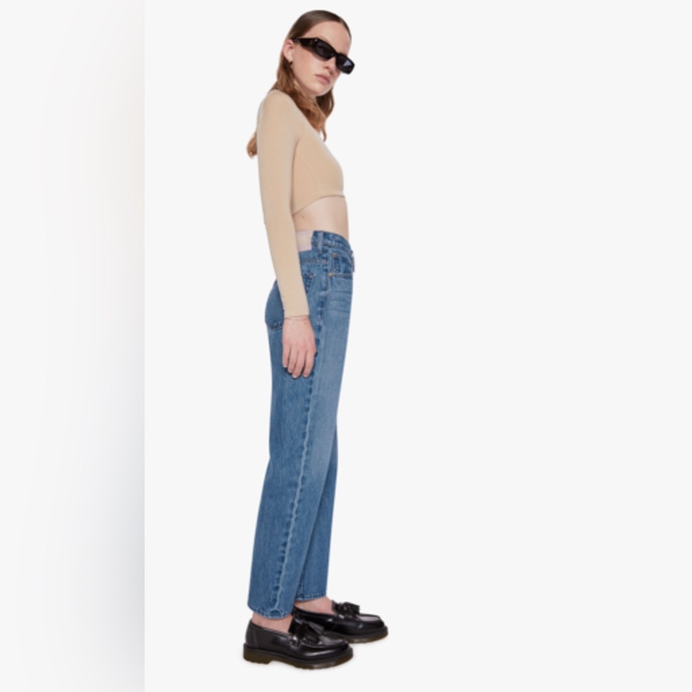MOTHER Blue Straight-Leg Jeans